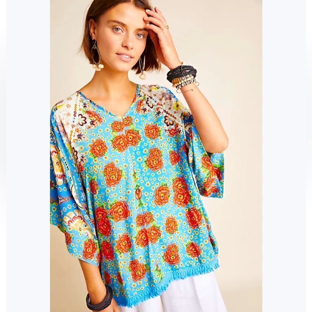 Farm Rio Ophelia fringed pullover top
